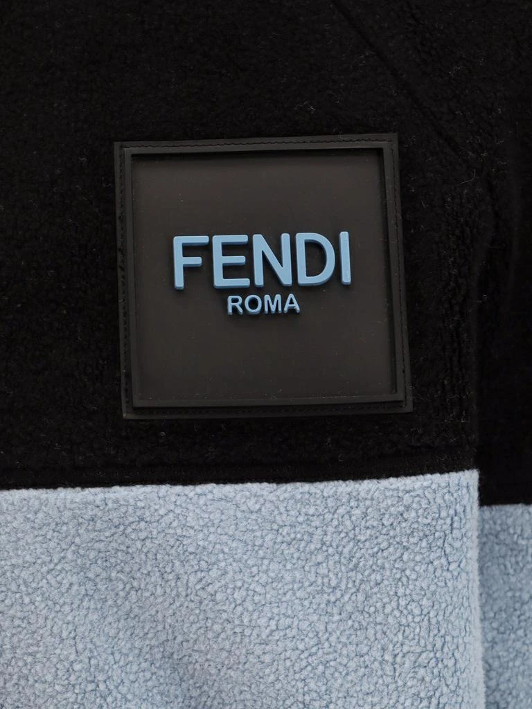 商品Fendi|Fendi Fleece Logo Patch Zipped Hoodie,价格¥7207,第3张图片详细描述