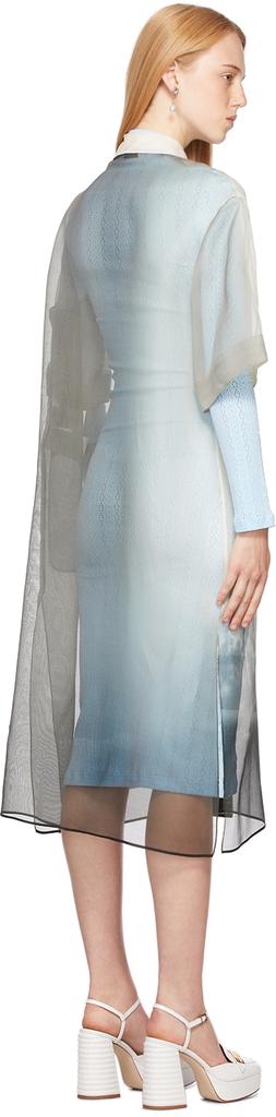 灰白色真丝连衣裙商品第3张图片规格展示