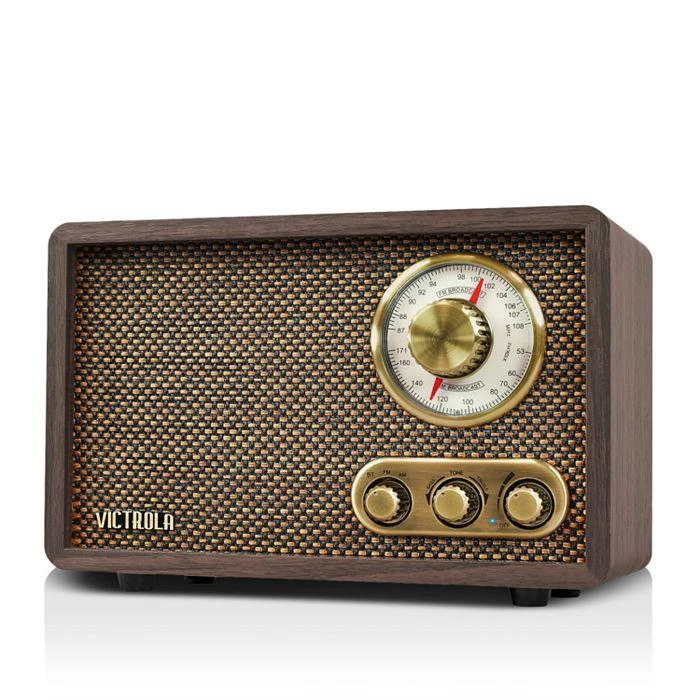 商品Innovative Technology|Victrola 复古木制蓝牙 FM/AM 收音机，带旋转表盘,价格¥521,第1张图片