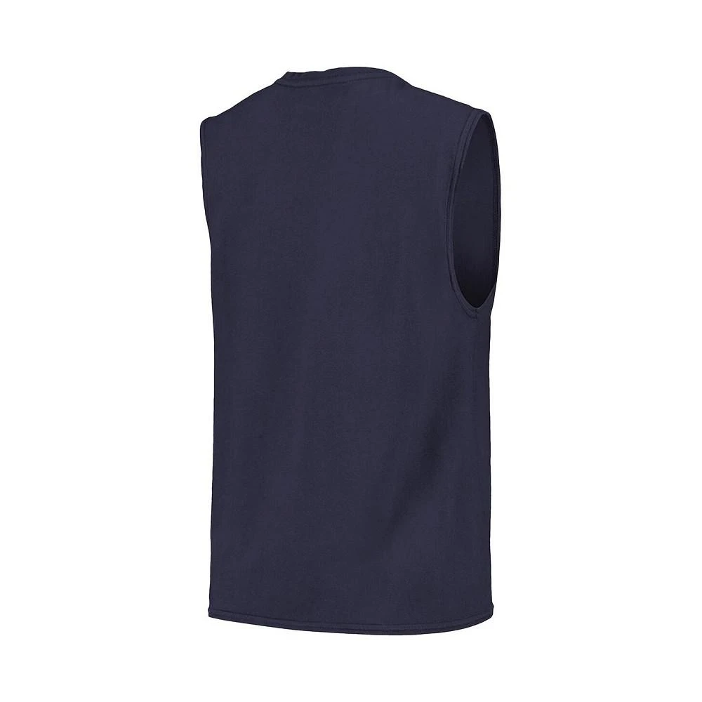 商品Majestic|Men's Threads Navy Atlanta Braves Softhand Muscle Tank Top,价格¥179,第3张图片详细描述