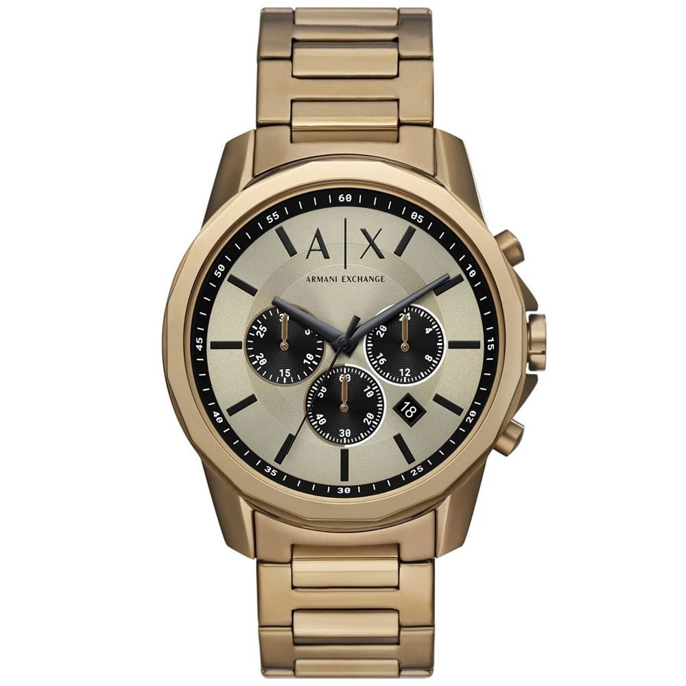 商品Armani Exchange|Men's Chronograph Brown Stainless Steel Bracelet Watch, 44mm,价格¥1657,第1张图片
