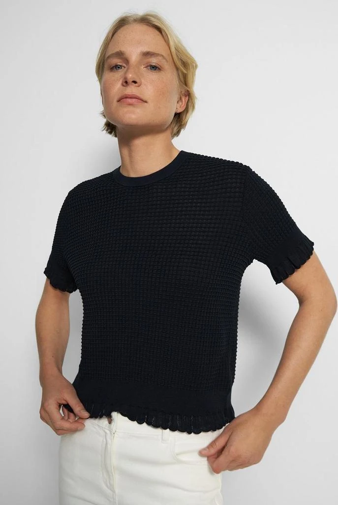 商品Theory|Short-sleeve sweater in cotton blend,价格¥2878,第4张图片详细描述