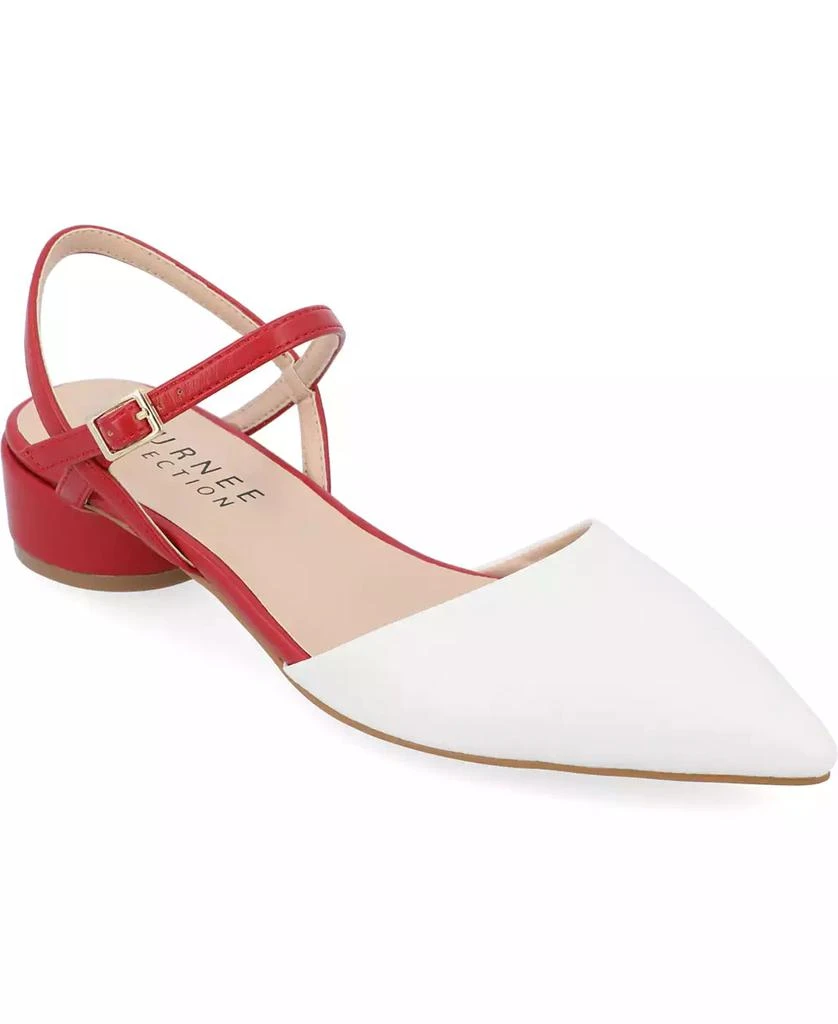 商品Journee Collection|Women's Brynn Block Heel Pointed Toe Flats,价格¥378,第1张图片