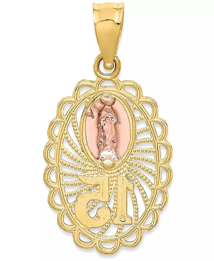 商品Macy's|"15" Our Lady of Guadeloupe Two-Tone Charm Pendant in 14k Yellow & Rose Gold,价格¥3471,第3张图片详细描述