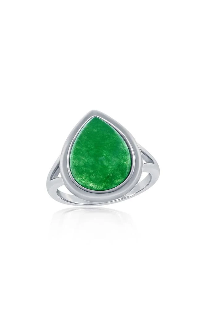 商品SIMONA|Sterling Silver Pear-Shaped Jade Ring,价格¥531,第1张图片