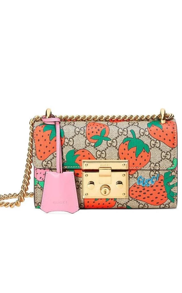 商品Gucci|Padlock Gg Strawberry Small Shoulder Bag,价格¥20661,第1张图片