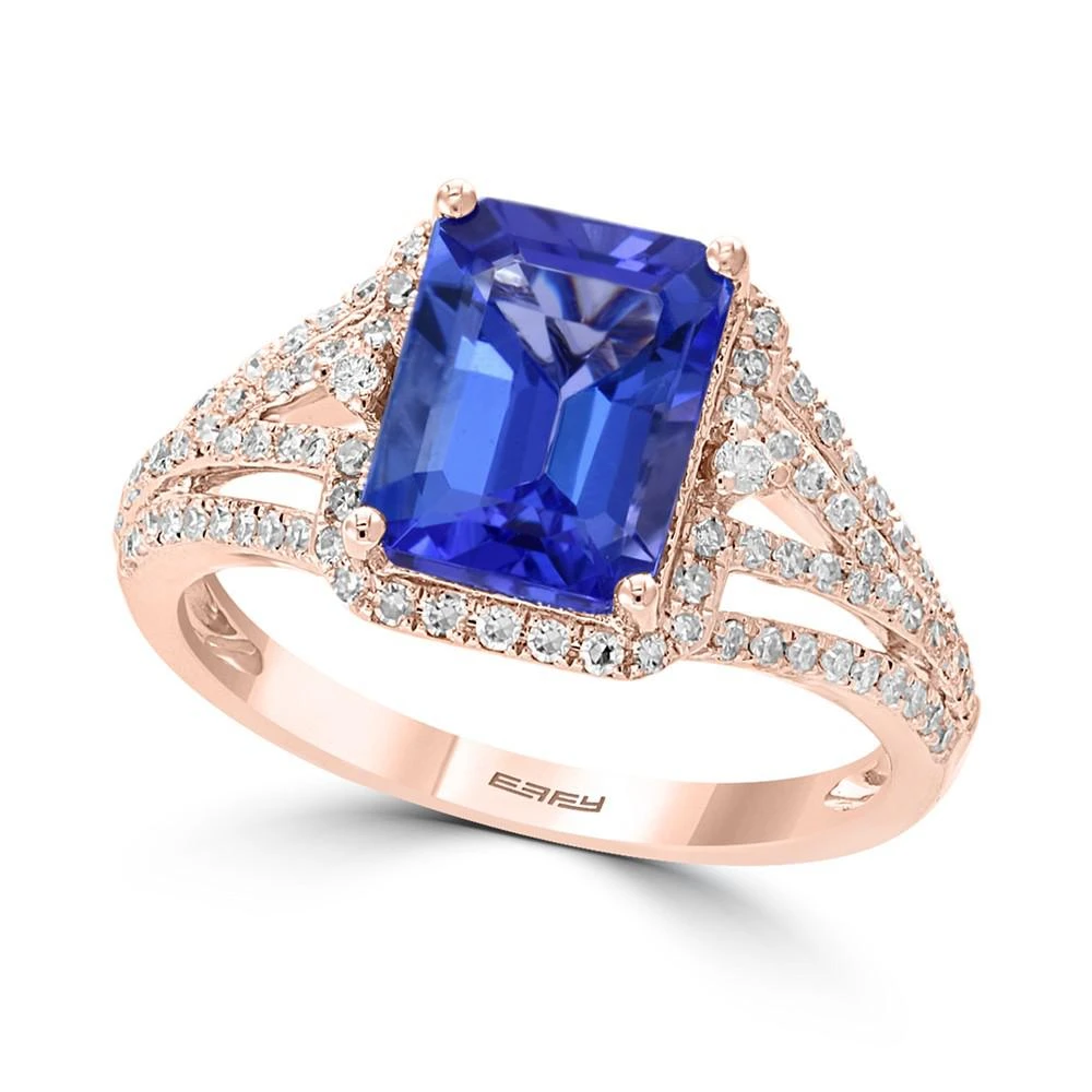 商品Effy|EFFY® Tanzanite (2-1/10 ct. t.w.) & Diamond (3/8 ct. t.w.) Ring in 14k Rose Gold,价格¥44691,第1张图片