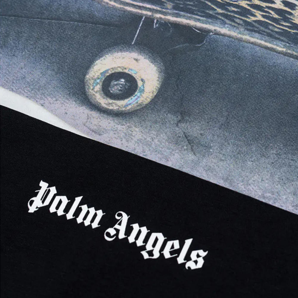 PALM ANGELS 男士黑色印花短袖T恤 PMAA001-4008-1088商品第3张图片规格展示