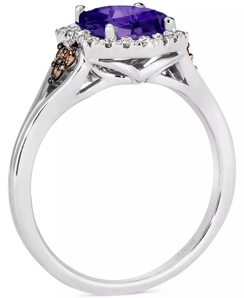 商品Le Vian|Blueberry Tanzanite (1 ct. t.w.) & Diamond (1/3 ct. t.w.) Halo Ring in 14k White Gold,价格¥9886,第3张图片详细描述