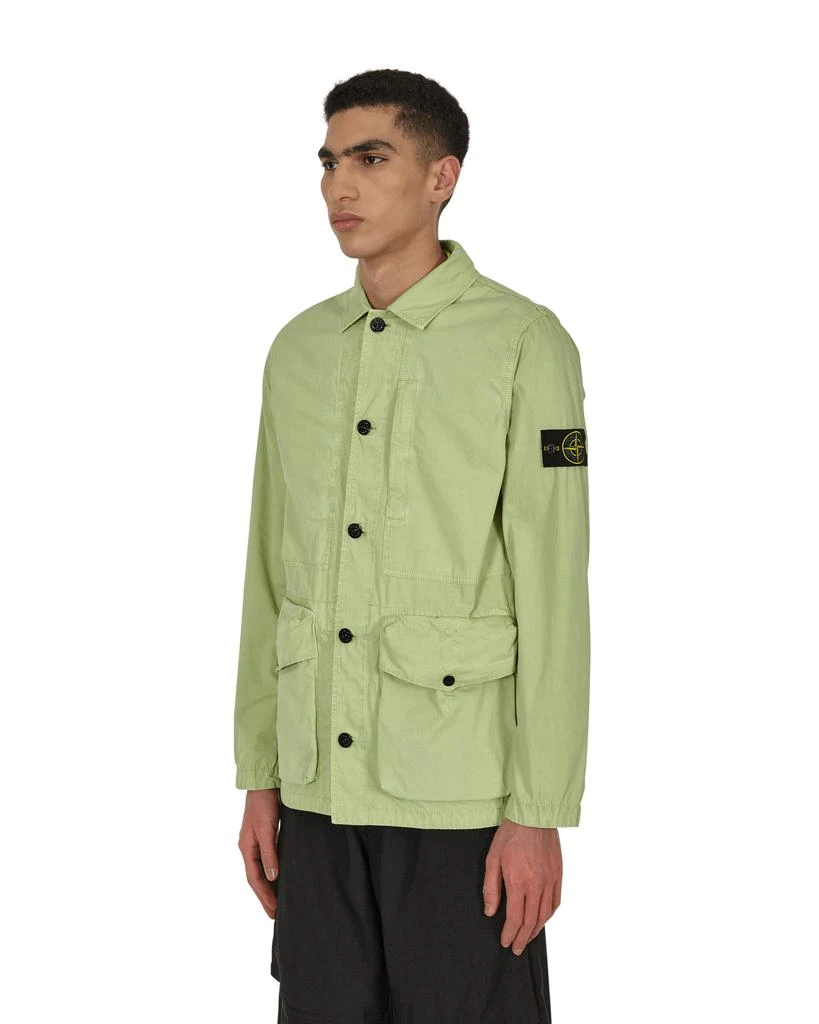 商品Stone Island|Garment Dyed 'OLD' Effect Overshirt Green,价格¥2782,第2张图片详细描述