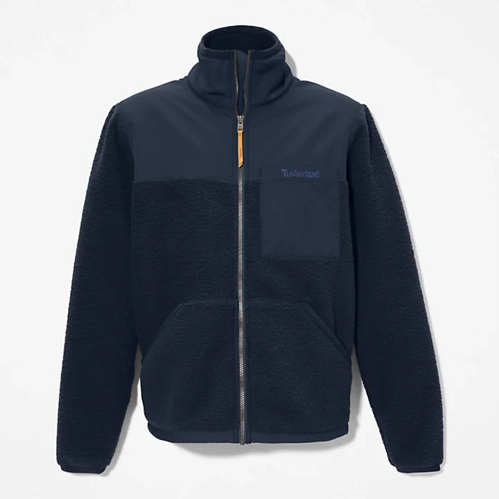 High-Pile Zip-Front Fleece for Men in Navy 商品