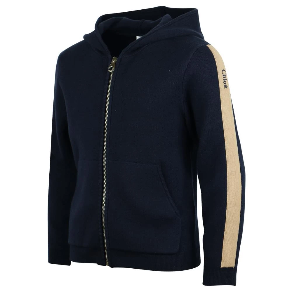 商品Chloé|Navy Knitted Zip Up Hoodie,价格¥951,第3张图片详细描述