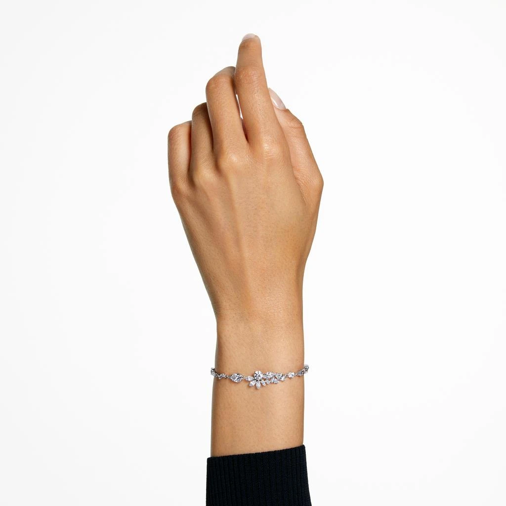 商品Swarovski|Gema bracelet mixed cuts flower white rhodium plated,价格¥1642,第2张图片详细描述