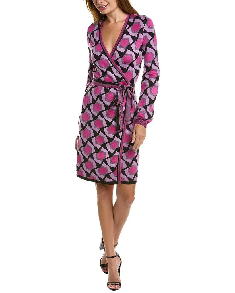 商品Diane von Furstenberg|Diane von Furstenberg Alexio Wool-Blend Wrap Dress,价格¥1130,第1张图片