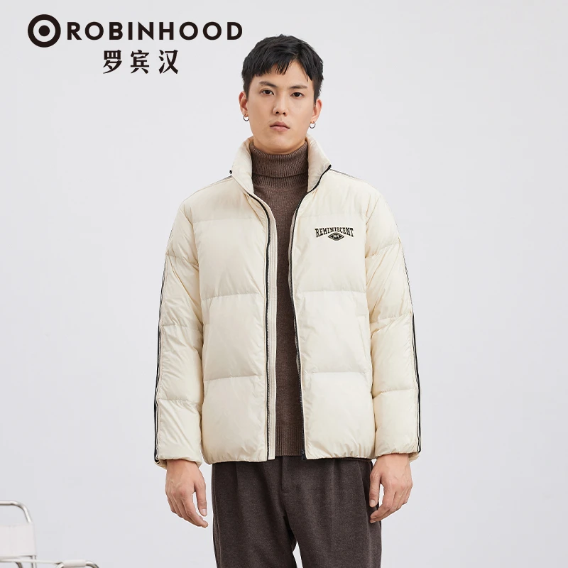 商品[国内直发] ROBINHOOD|罗宾汉时尚潮流男女同款羽绒服-R128Y5469-米色,价格¥481,第1张图片