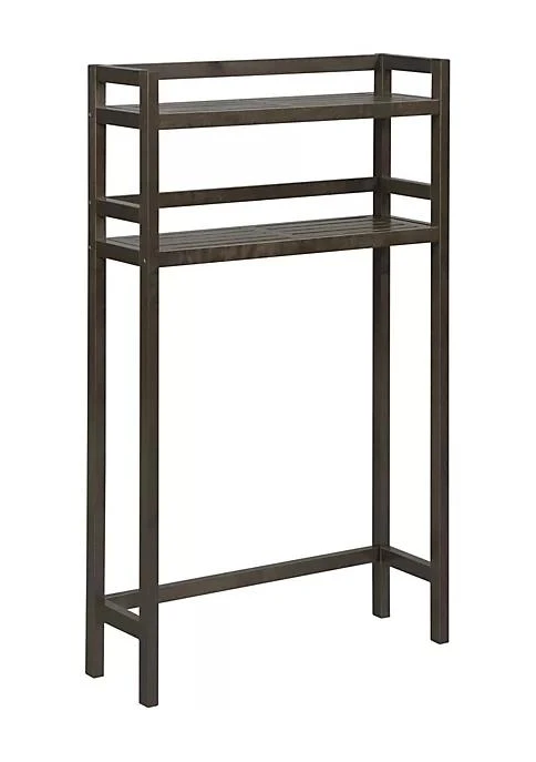 商品NewRidge Home Goods|Home Goods Modern Decorative Solid Wood Dunnsville 2 Tier Space Saver For Bathroom Extra Storage   Espresso,价格¥1093,第1张图片