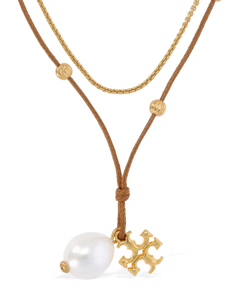 商品Tory Burch|Kira Double Cord Chain Necklace W/ Pearl,价格¥758,第1张图片