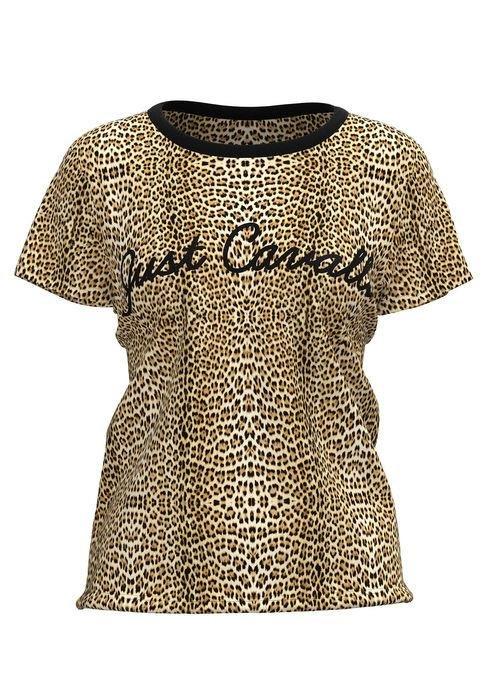 Just Cavalli Logo Print Crewneck T-Shirt商品第1张图片规格展示