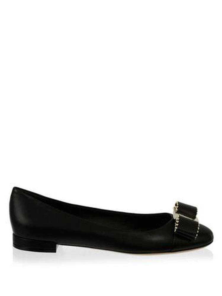 商品Salvatore Ferragamo|Varina Studded Bow Leather Flats,价格¥2658,第5张图片详细描述