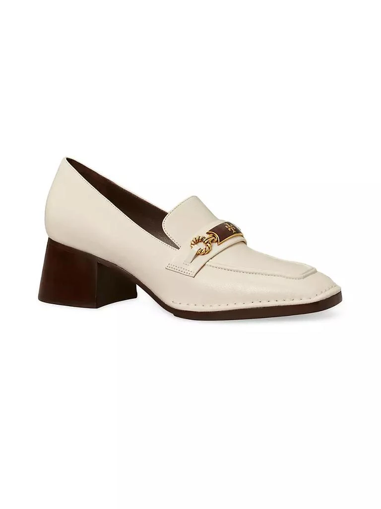 商品Tory Burch|Perrine Leather Logo Heeled Loafers,价格¥1488,第2张图片详细描述