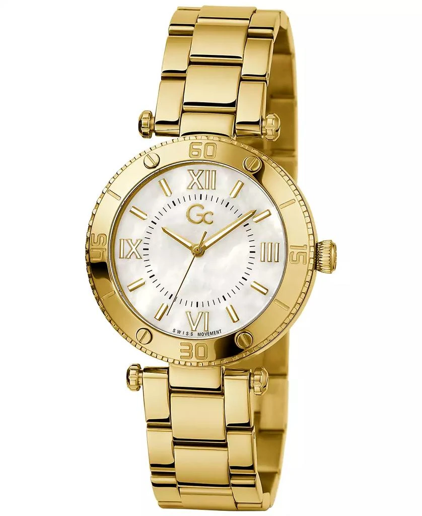 商品GUESS|Gc Muse Women's Swiss Gold-Tone Stainless Steel Bracelet Watch 34mm,价格¥2805,第5张图片详细描述