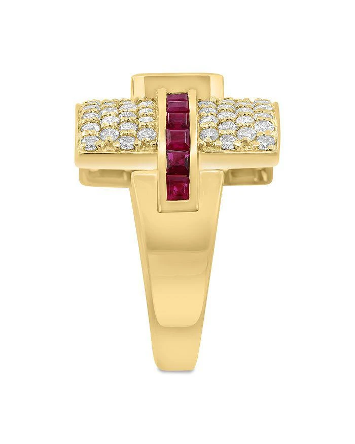 商品Bloomingdale's|Ruby & Diamond Statement Ring in 14K Yellow Gold,价格¥18214,第3张图片详细描述