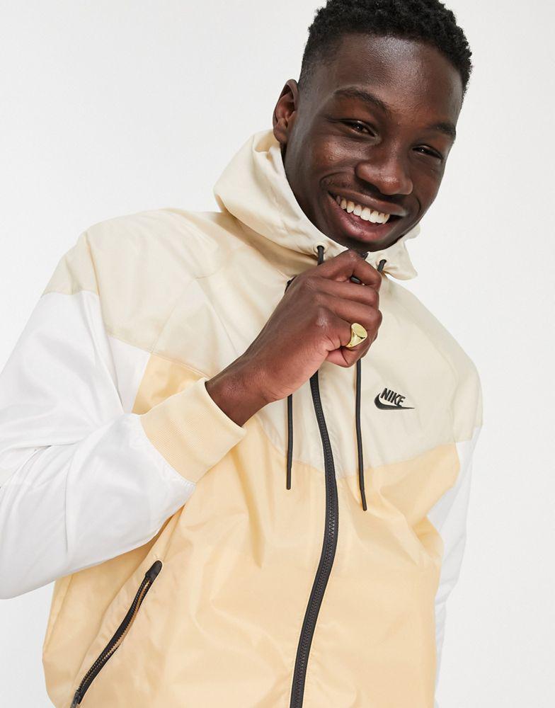 Nike Sport Essentials lightweight woven windrunner jacket in stone and white - STONE商品第1张图片规格展示