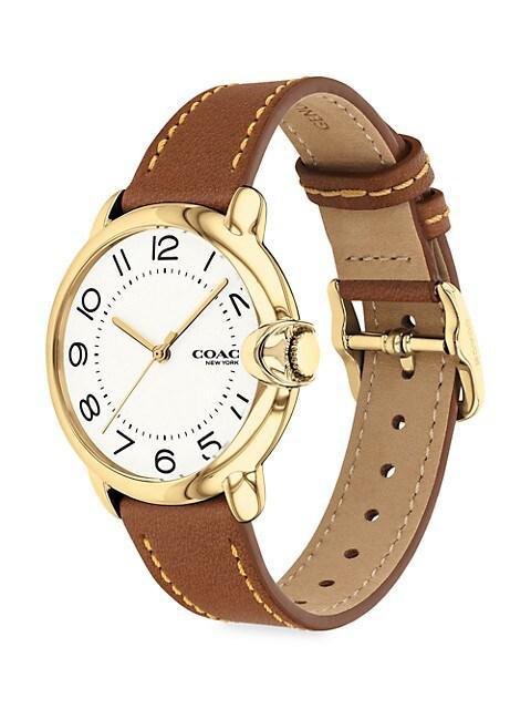 商品Coach|Arden Stainless Steel Leather-Strap Watch,价格¥1284,第5张图片详细描述