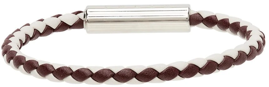 商品Marni|White & Burgundy Braided Bracelet,价格¥651,第4张图片详细描述