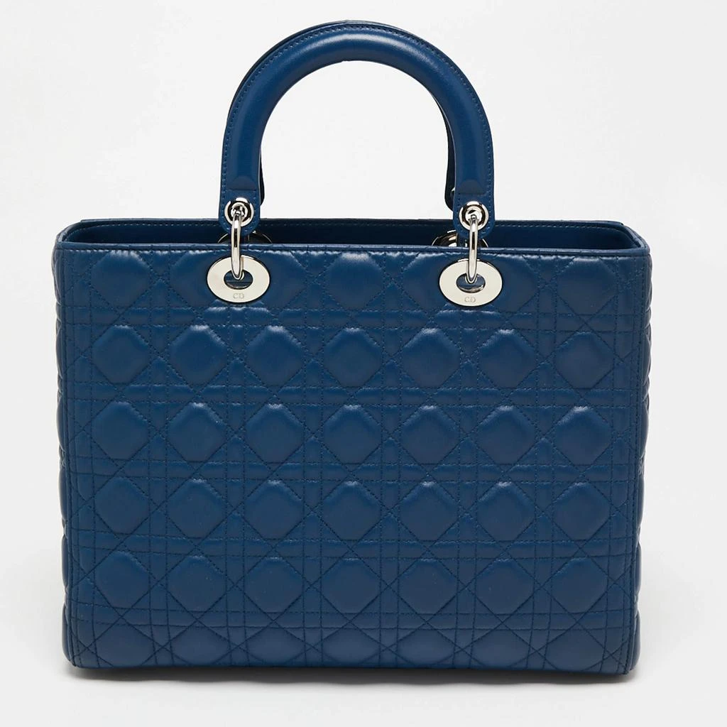 商品[二手商品] Dior|Dior Blue Leather Large Lady Dior Tote,价格¥13440,第4张图片详细描述