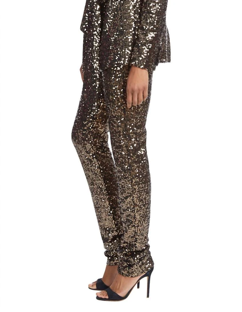 商品Badgley Mischka|Sequin Slim Pants In Cocoa Gold,价格¥1923,第2张图片详细描述