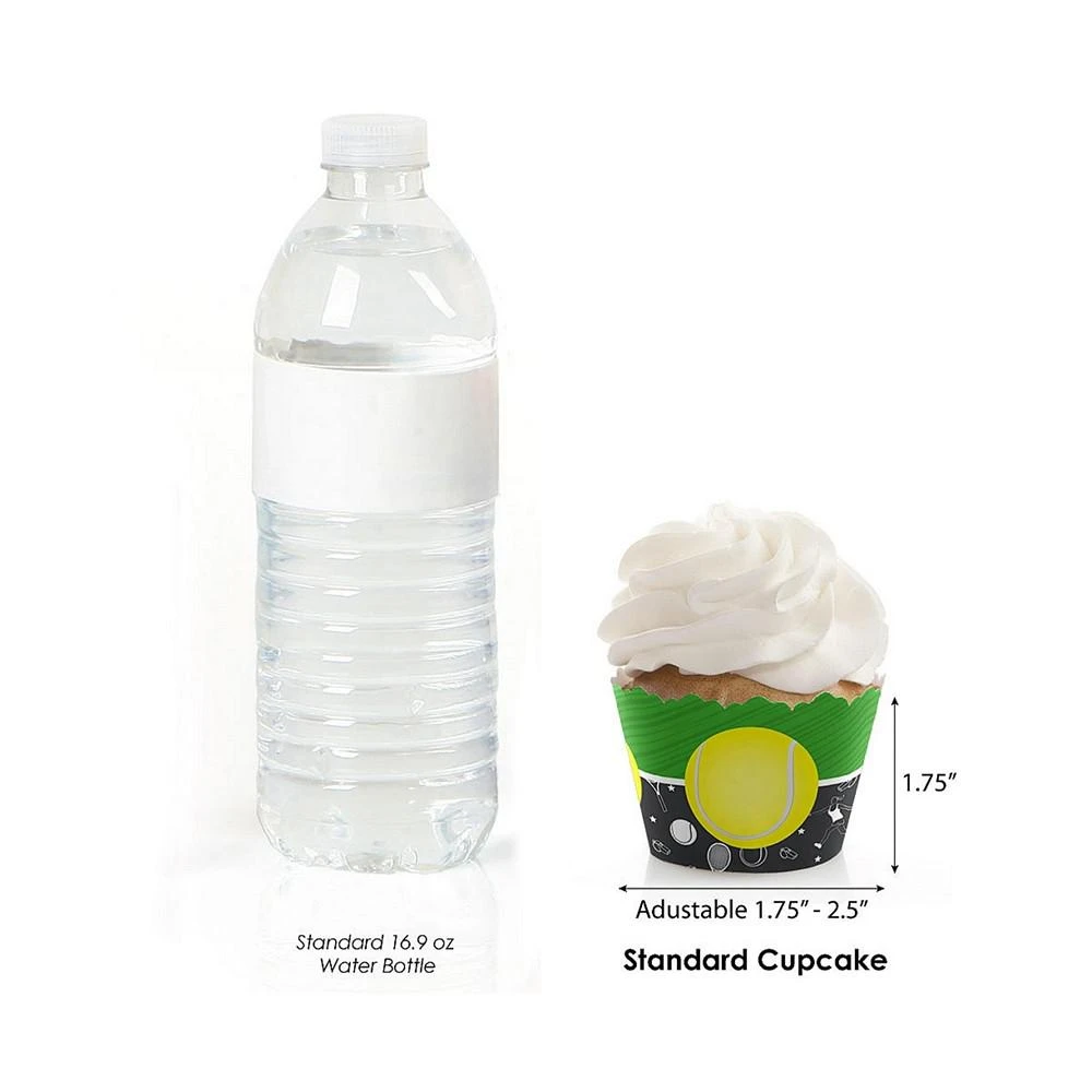商品Big Dot of Happiness|You Got Served - Tennis - Tennis Ball Birthday Party Cupcake Wrappers - 12 Ct,价格¥82,第3张图片详细描述