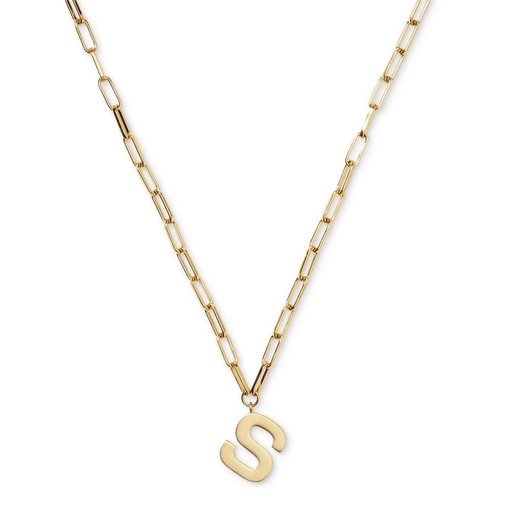 商品Kate Spade|Gold-Tone Initial S Chain Link Pendant Necklace, 17" + 3" extender,价格¥443,第1张图片