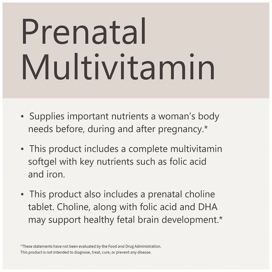Two-Step Prenatal Multivitamin with DHA & Choline Softgels & Tablets 商品