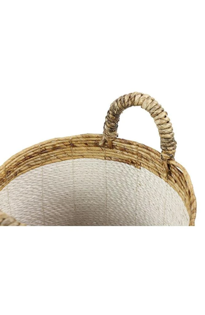 商品GINGER BIRCH STUDIO|White Seagrass Handmade Two-Tone Storage Basket with Handles - Set of 3,价格¥1082,第4张图片详细描述