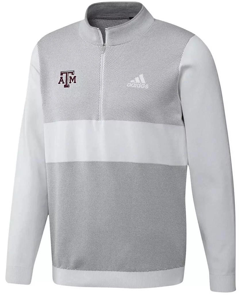 商品Adidas|Men's Gray Texas A M Aggies Knit Quarter-Zip Jacket,价格¥673,第3张图片详细描述