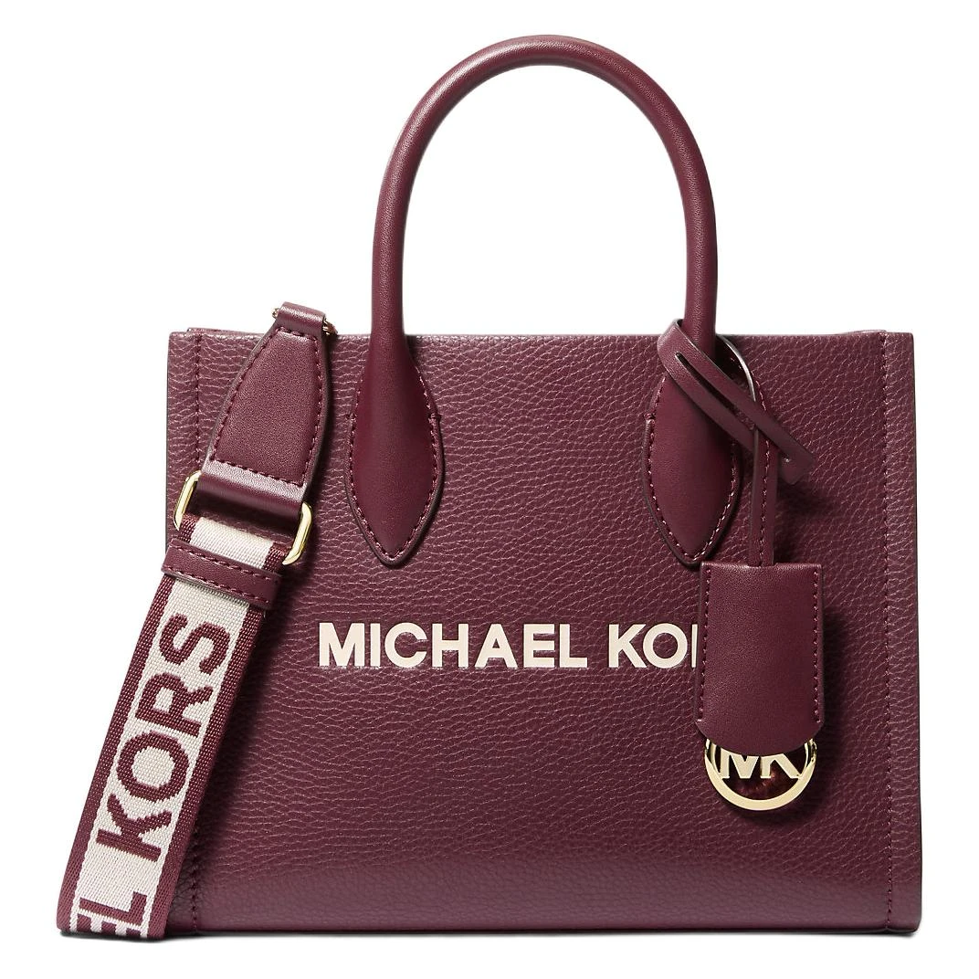 商品[国内直发] Michael Kors|迈克高仕 MK Mirella 品牌徽标荔枝纹 皮革 托特包Tote包购物袋手提包 小号 女款 紫红色,价格¥926,第1张图片