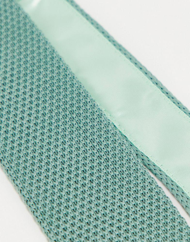 Noak knitted tie in sage green商品第2张图片规格展示