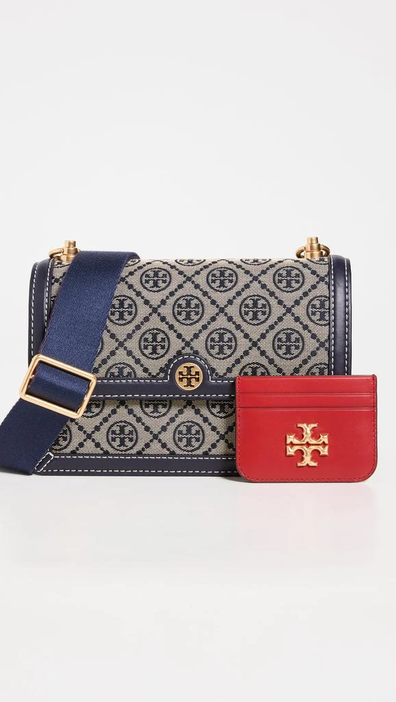 商品Tory Burch|Tory Burch 汤丽柏琦 T 交织字母提花织物小号单肩包,价格¥2381,第2张图片详细描述