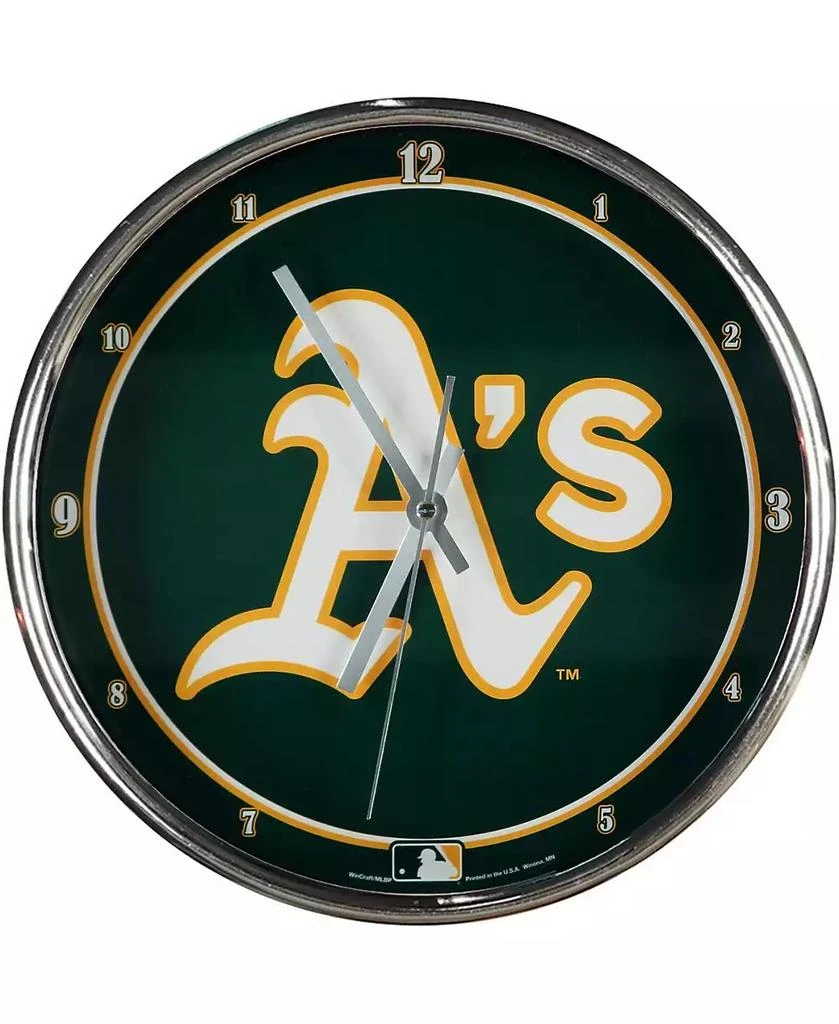商品Wincraft|Oakland Athletics 12" Baseball Club Chrome Wall Clock,价格¥261,第1张图片