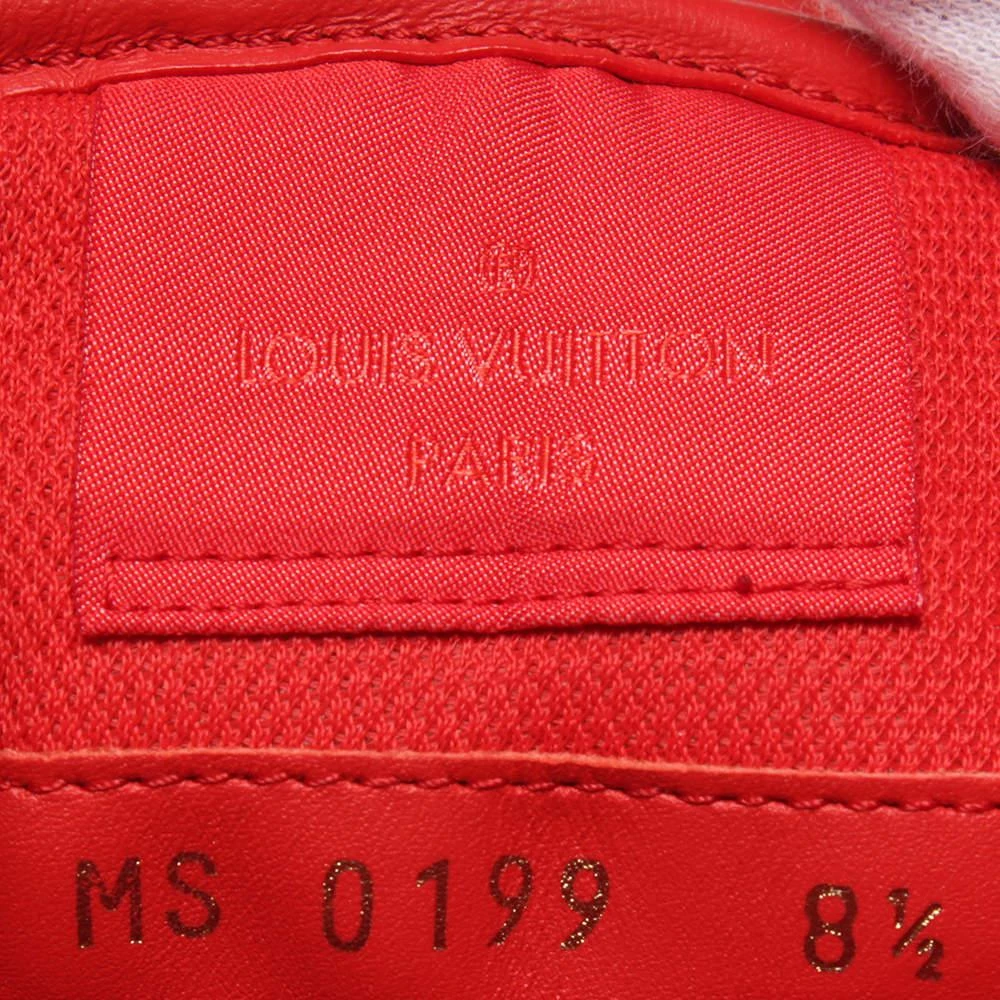 商品[二手商品] Louis Vuitton|Louis Vuitton Red Monogram Rivoli Sneakers SIZE 8 1/2/EU 39,价格¥7529,第5张图片详细描述