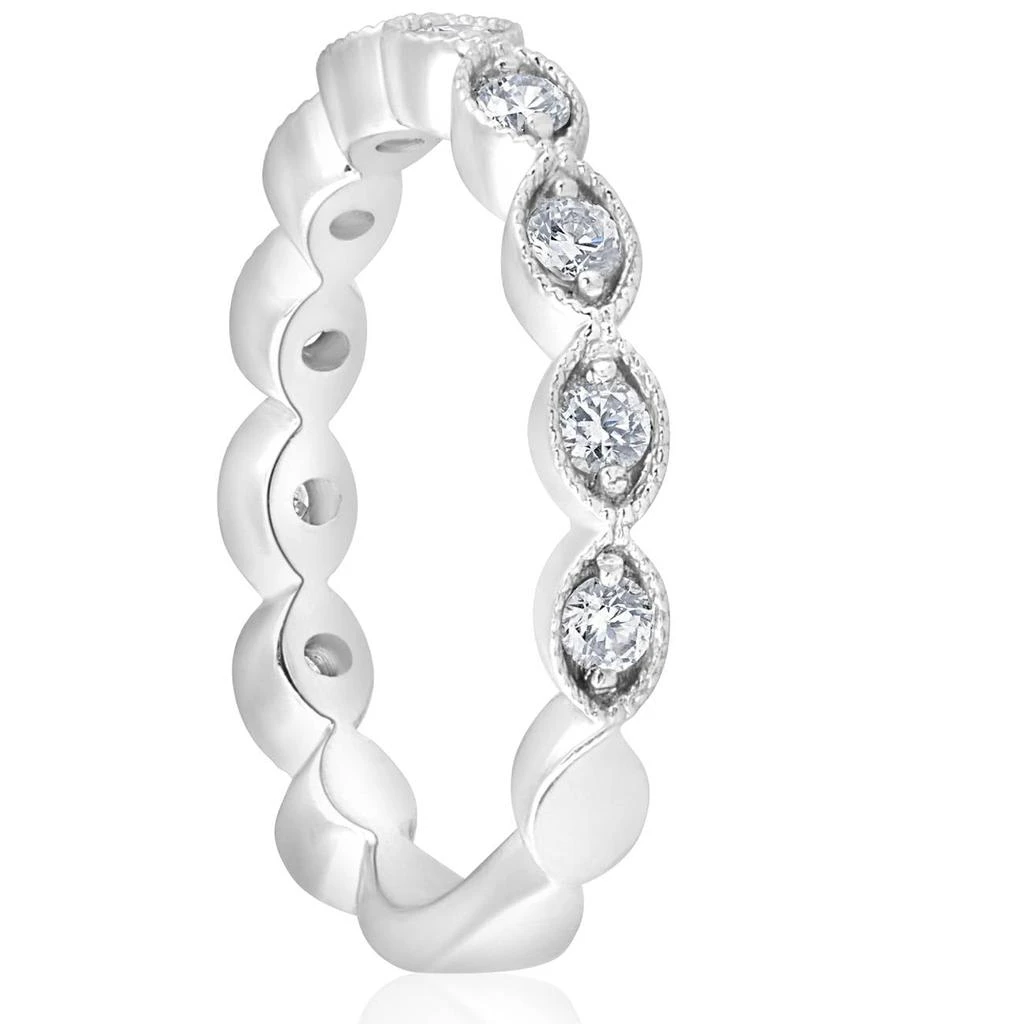 商品Pompeii3|3/8ct Vintage Diamond Stackable Wedding Ring Womens Stackable Band 14k Gold,价格¥3703,第2张图片详细描述