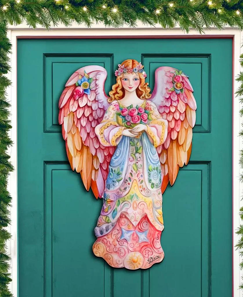 商品Designocracy|Floral Angel Christmas Door Decor Wooden Wall Decor G. DeBrekht,价格¥989,第3张图片详细描述