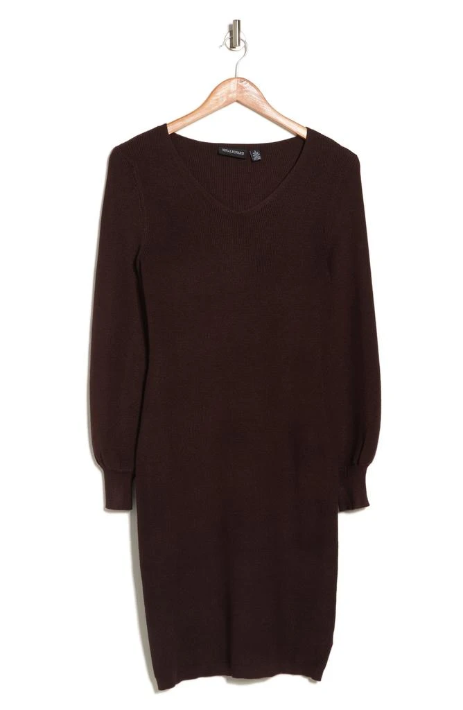 商品Nina Leonard|V-Neck Balloon Sleeve Sweater Dress,价格¥244,第3张图片详细描述