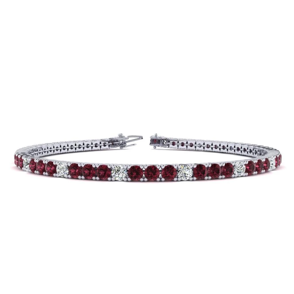 商品SSELECTS|5 2/3 Carat Garnet And Diamond Alternating Tennis Bracelet In 14 Karat White Gold, 9 Inches,价格¥14762,第1张图片