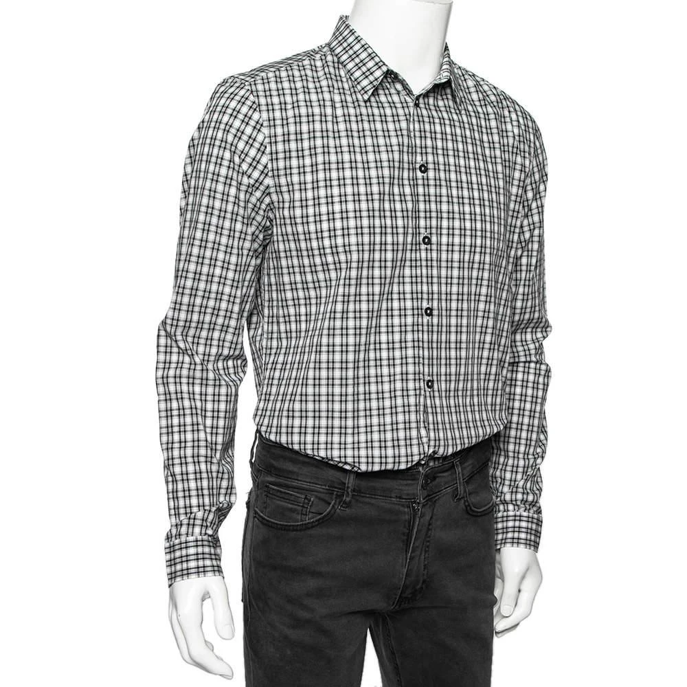 商品[二手商品] Givenchy|Givenchy Monochrome Checkered Cotton Button Front Shirt L,价格¥1063,第2张图片详细描述