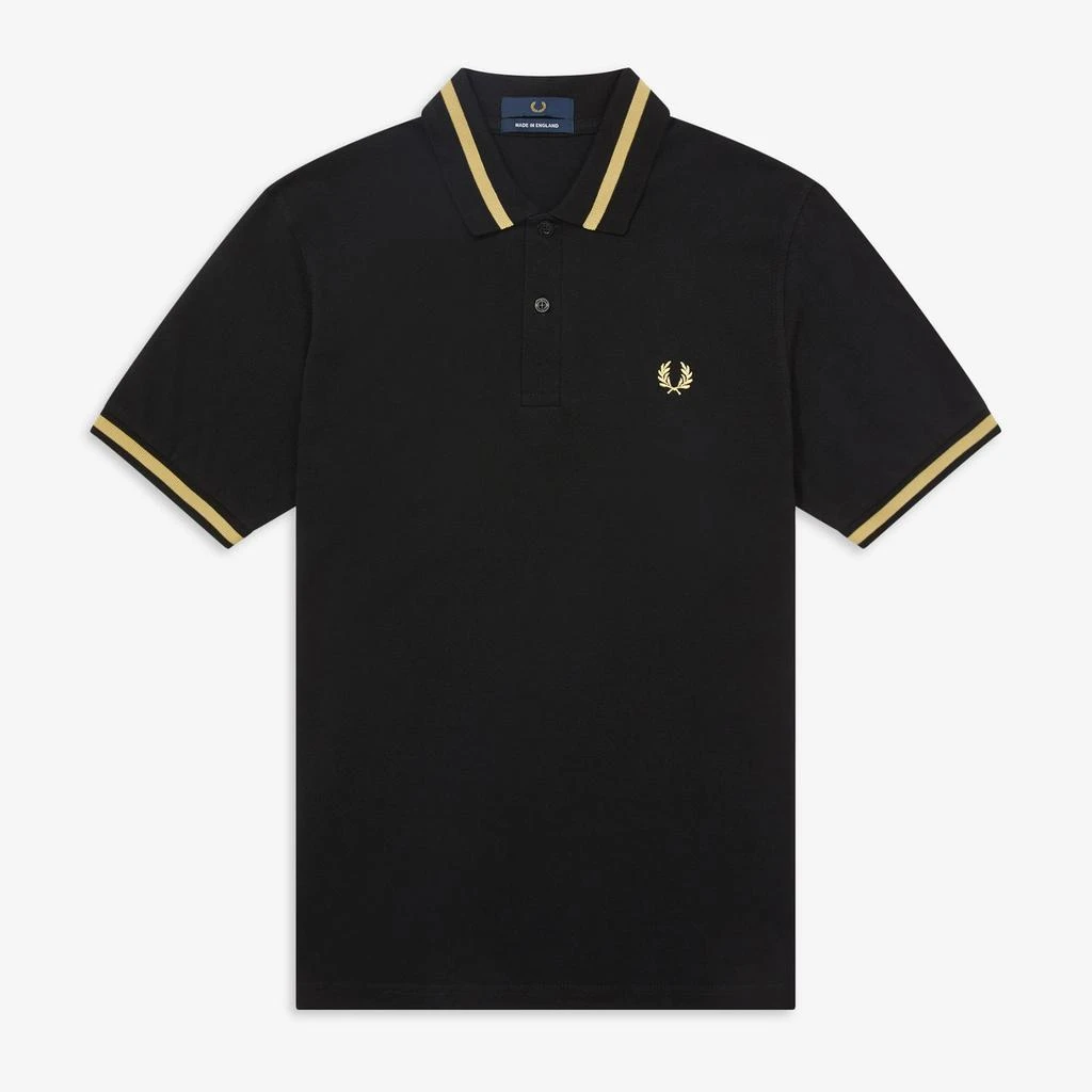 商品Fred Perry|Fred Perry Men's Single Tipped Fred Perry Polo Shirt - Black/Champagne,价格¥592,第1张图片