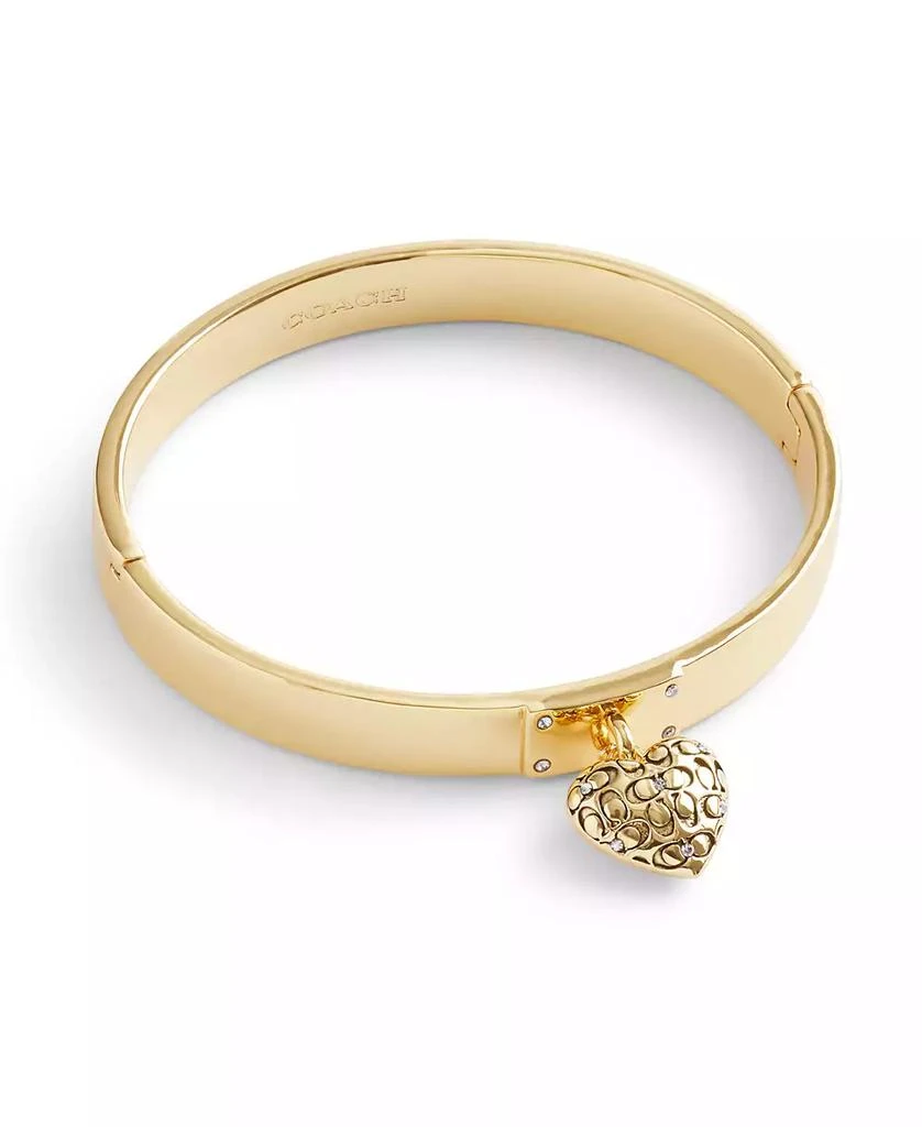 商品Coach|Faux Stone Signature Quilted Heart Bangle Bracelet,价格¥655,第1张图片