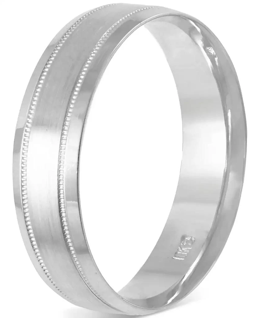 商品Macy's|Men's Textured & Smooth Finish Band in 14k White Gold,价格¥5086,第2张图片详细描述