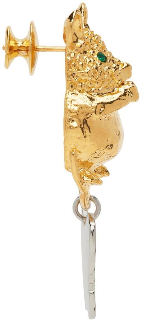 Gold & Silver Mouse & Butterfly Pendant Earrings商品第2张图片规格展示